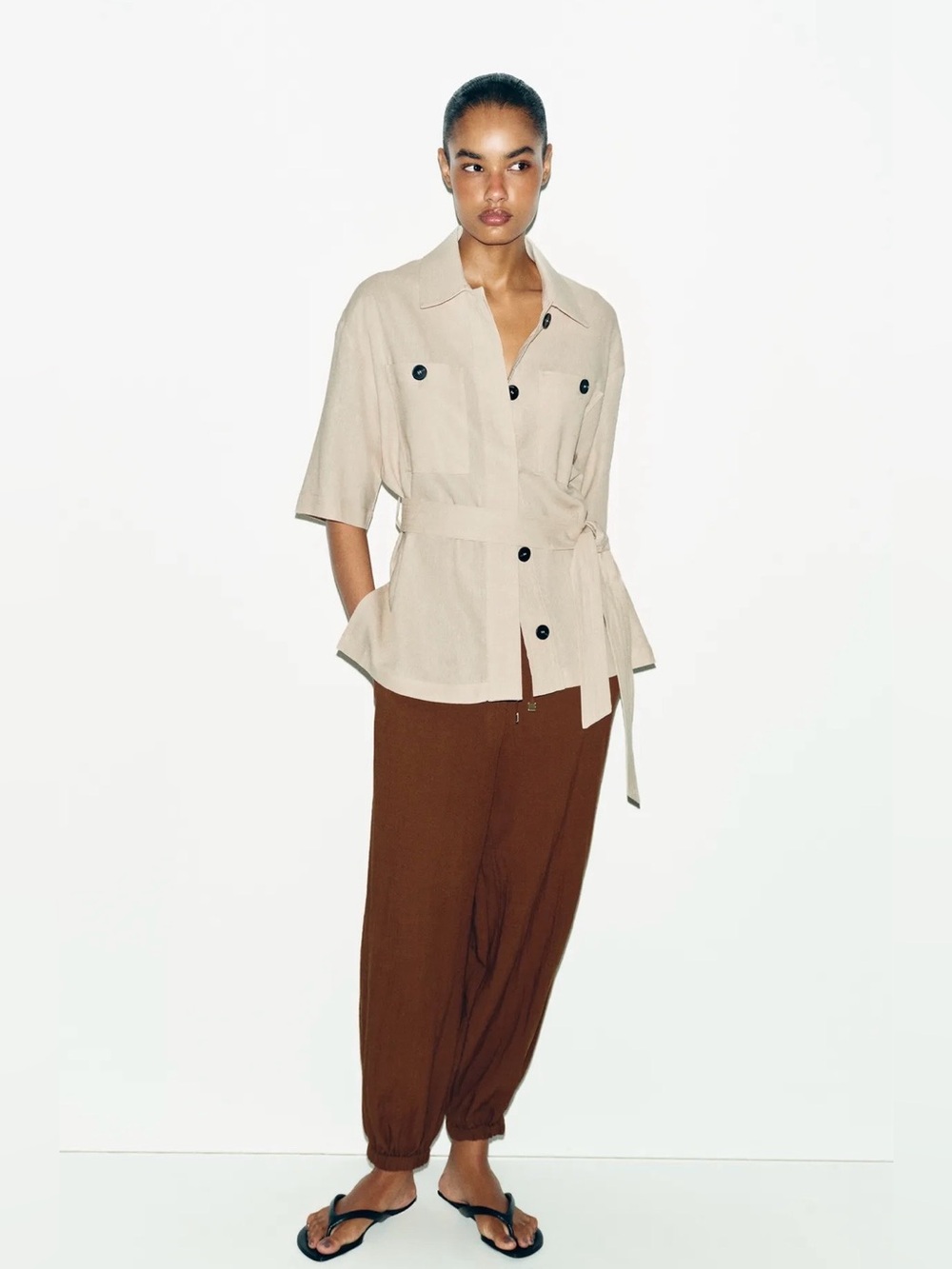 ZARA Relaxed Elastic Waistband Bloomer Pants